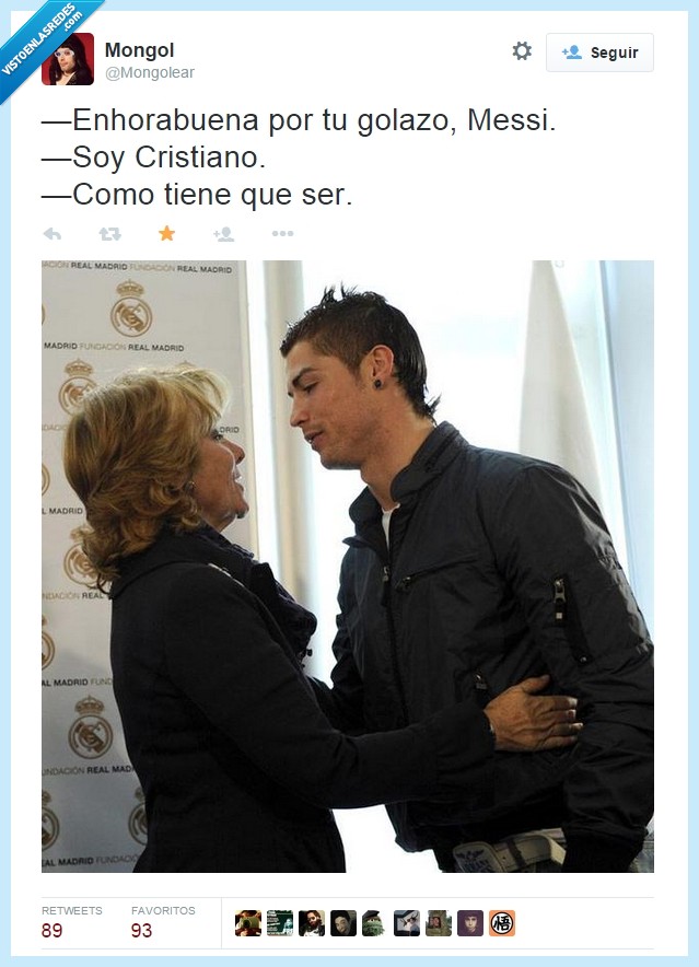 Messi,Cristiano,Esperanza Aguirre,besos,religion,gol,futbol,saludo,saludar