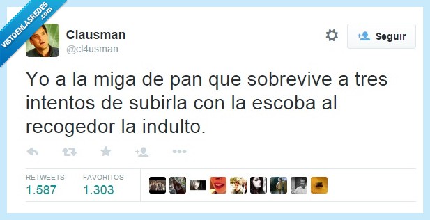 miga,recoger,barrer,linea infinita de mugre,indulto,por un recogedor que recoja al 100