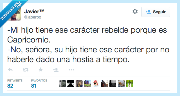 hijo,niño,caracter,rebelde,capricornio,horoscopo,torta,colleja,tiempo,mimado,niñato