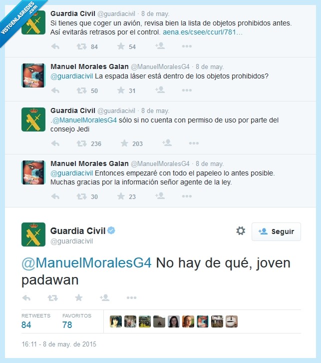 guardia civil,star wars,policia,jedi,padawan,avion,espada laser,guerra de las galaxias