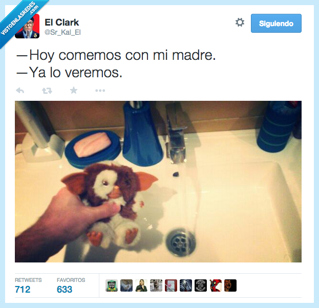 Gizmo,gremlin,agua,comemos,comer,madre,suegra,mojar,desastre