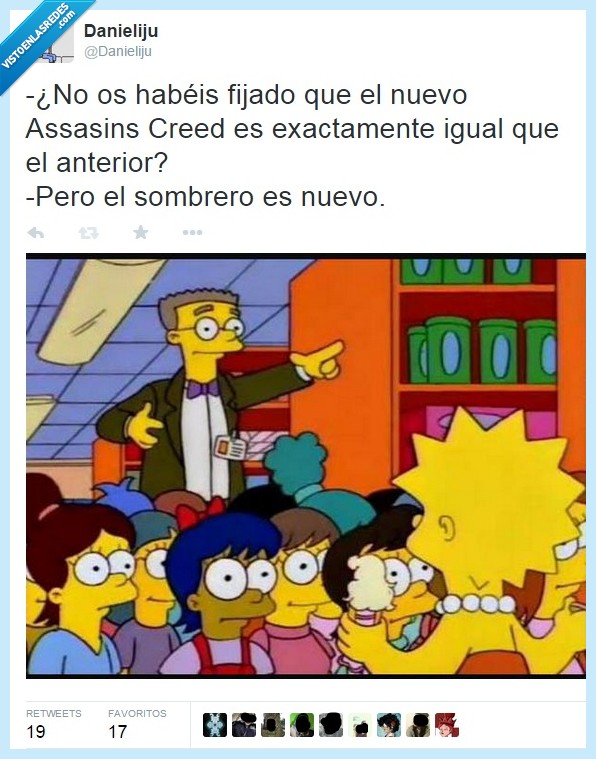 assasins,creed,sombrero,nuevo,assassin's creed,assassins creed,smithers,exactamente,igual,anterior
