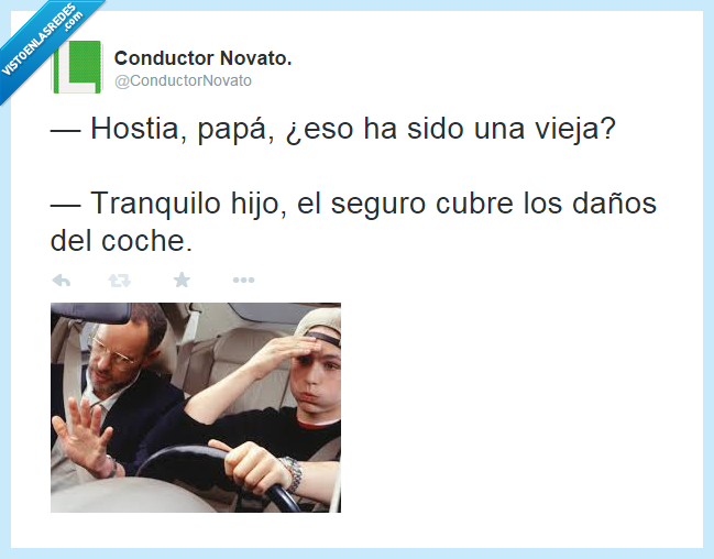 conducir,atropellar,vieja,novato,conductor,padre,papa,daño,seguro,coche