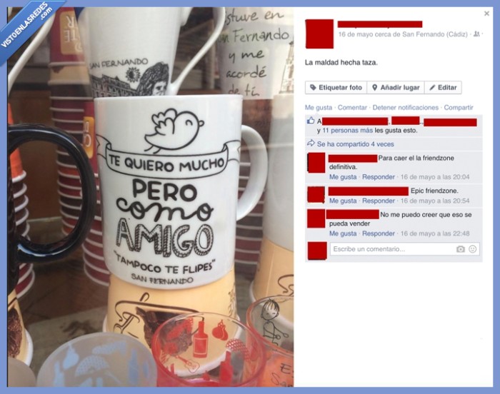 friendzone,taza,epic frienzoneado,leche porque es una taza ;),regalar,querer,amigo,amor