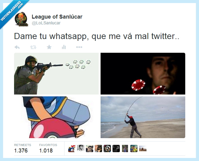 tirar,tirada,ficha,caña,capturar,pokeball,pokemon,disparo,disparar,whatsapp,twitter,fatal,funcionar