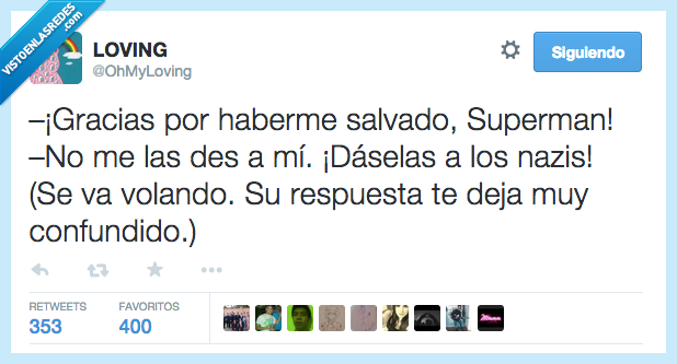 gracias,salvar,salvado,heroe,superman,nazis,respuesta,volando,volar,confundido,confundir,confusión