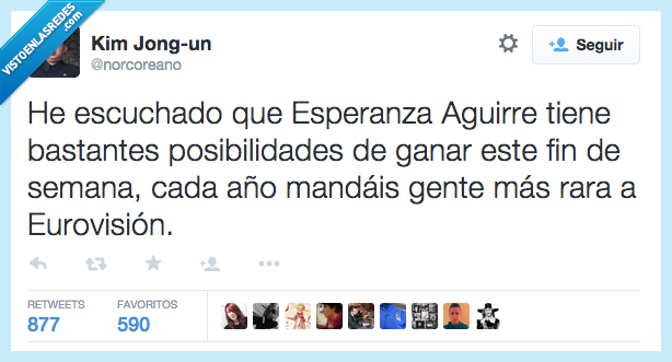 escuchado,escuchar,Esperanza Aguirre,posibilidades,politica,España,Eurovisión,mandais,rara,norcoreano