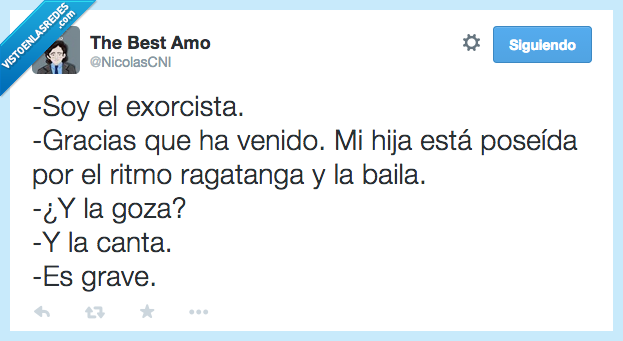 exorcista,gracias,hija,poseida,asereje,ritmo,baila,goza,canta,grave,papa levante