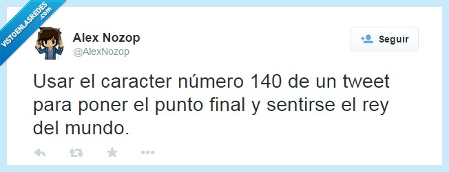 twitter,tweet,punto,final,140 caracteres,justo