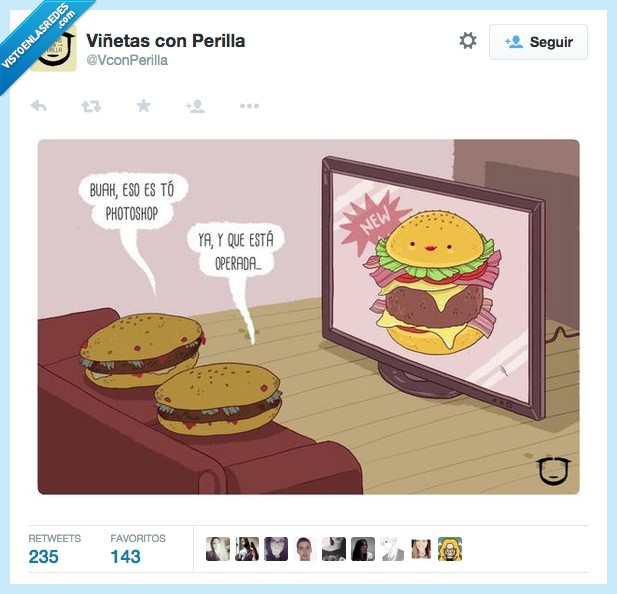 hamburguesa,anuncio,rica,buah,photoshop,estar,está,operada,publicidad,estereotipos,mentira,hambre