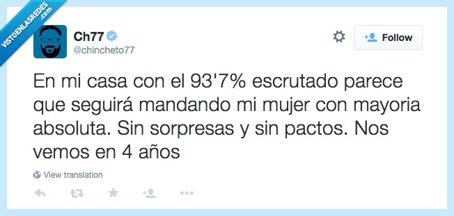chincheto,sorpresa,pactos,votaciones,mandar,mujer,mayoría absoluta