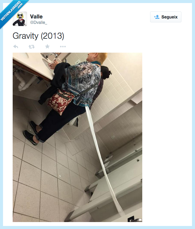 gravity,baño,papel higiénico,fail