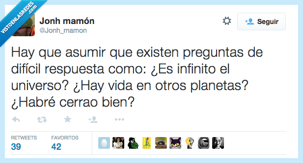 asumir,existen,pregunta,dificil,respuesta,infinito,universo,planeta,vida,cerrar,cerrao,bien,puerta,preocupacion