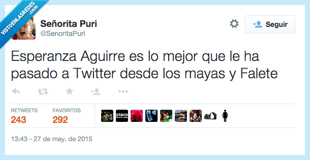 Esperanza Aguirre,politica,España,mejor,pasado,twitter,desde,mayas,falete