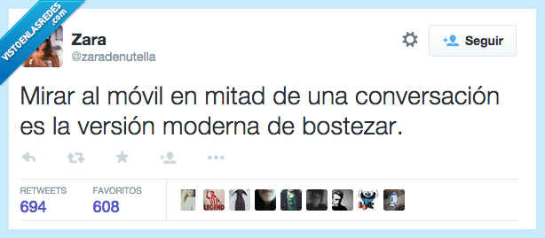 mirar,móvil,mitad,conversación,versión moderna,bostezar,me aburro,mala educación