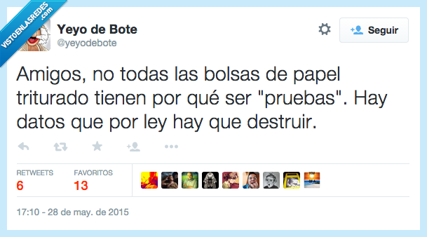 amigo,bolsa,papel,triturado,triturar,prueba,documento,dato,ley,destruir,ayuntamiento