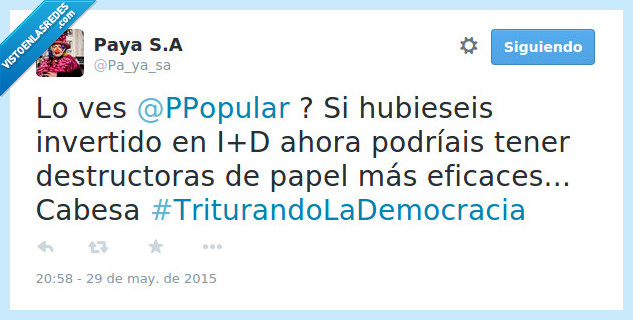 destructora,papel,pp,invertir,invertido,i+d,eficaz,papeleo,partido popular