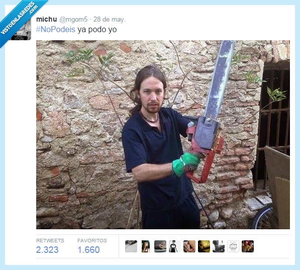 podemos,podar,pablo iglesias,motosierra,nopodeis,no podeis,pulsera