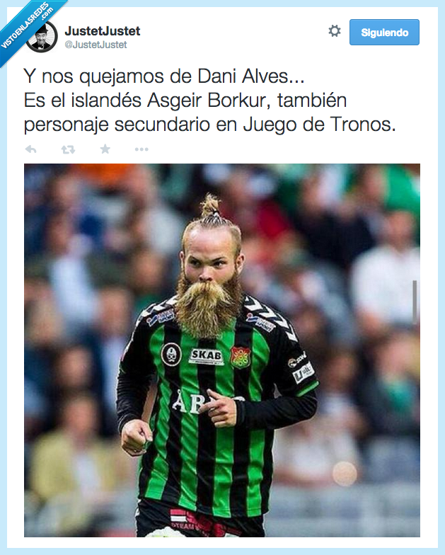 Dani Alves,Asgeir Borkur,jugador,islandes,Islandia,Juego de tronos,personaje,secundario,actor,Game of Thrones