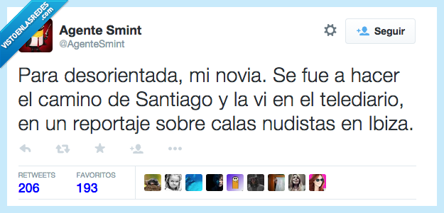 desorientada,novia,error,camino,santiago,telediario,ver,reportaje,calas,nudista,Ibiza,cuernos