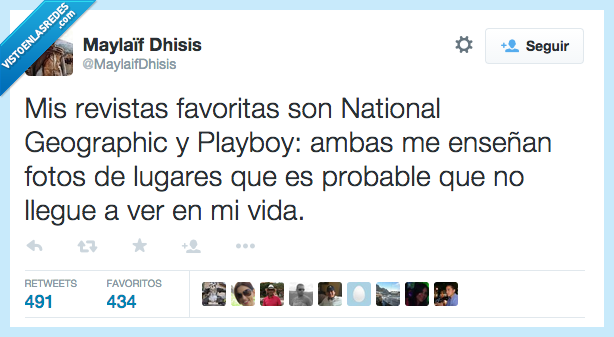 revista,favorita,National Geographic,Playboy,ambas,enseñan,enseñar,fotos,lugar,mujer,probablemente,jamas,vida,ver
