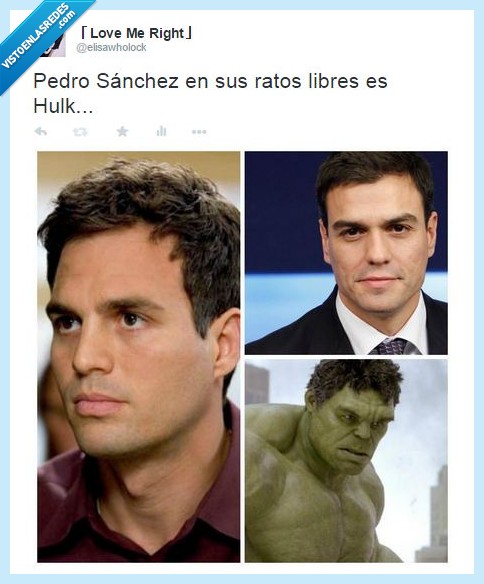 hulk,vengadores,banner,pedro sánchez,sorpresa,parecido,Mark Ruffalo