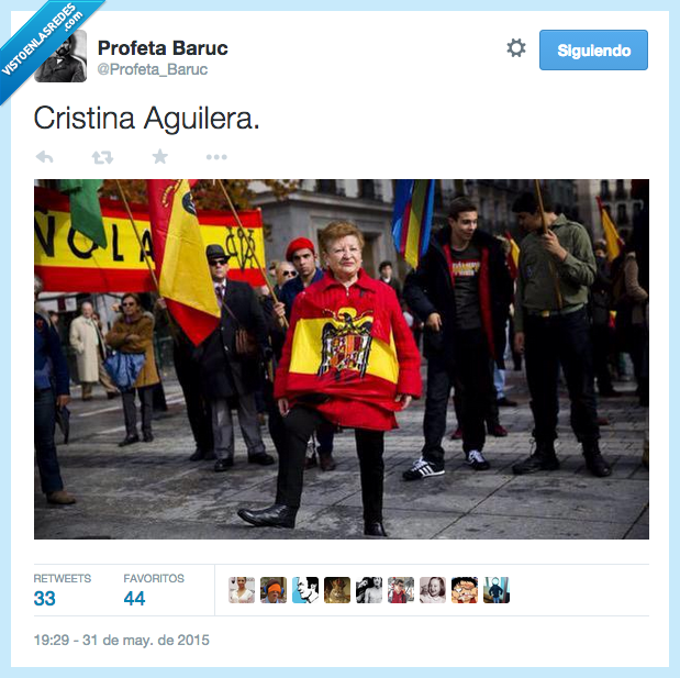 Cristina Aguilera,aguilucho,Aguilera,aguila,fascista,señora,modelito,manifestacion