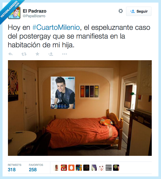 Abraham Mateo,poster,gay,poltergeist,habitacion,hija