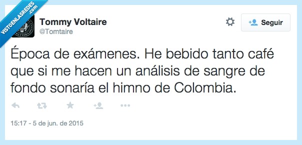 epoca,examenes,bebido,beber,cafe,sangre,fondo,sonar,sonaria,cafeina,himno,Colombia