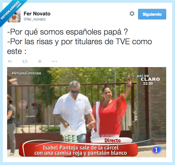 por que,porque,españoles,españa,pantoja,titular,risas,TVE,pantalon,blanco,camisa,roja