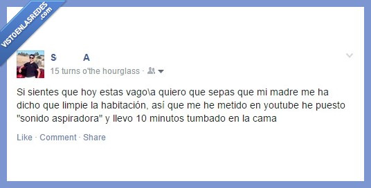 vago,aspiradora,youtube,sonido,limpiar,madre,video,pereza,tumbado,cama