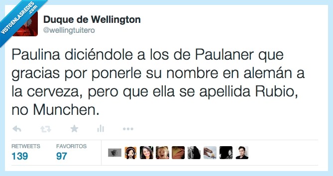 Paulina Rubio,Paulaner,#PAU2015,cerveza,apellido,Rubio,Munchen,aleman,gracias,nombre