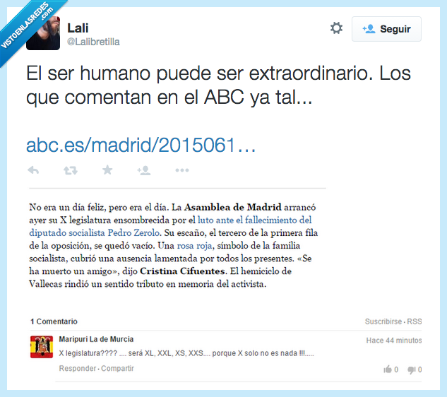 ser humano,extraordinario,ABC,comentario,X,números romanos,tallas,tonto,no me lo puedo creer