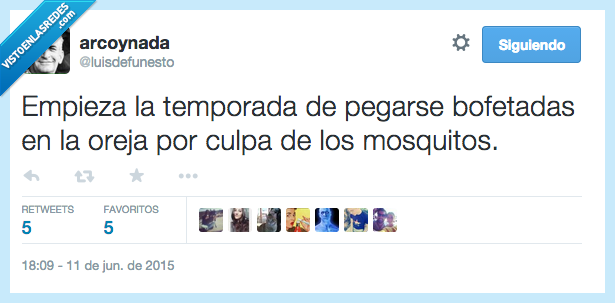 empezar,temporada,pegar,pegarse,bofetadas,oreja,mosquitos,intentar matarlos