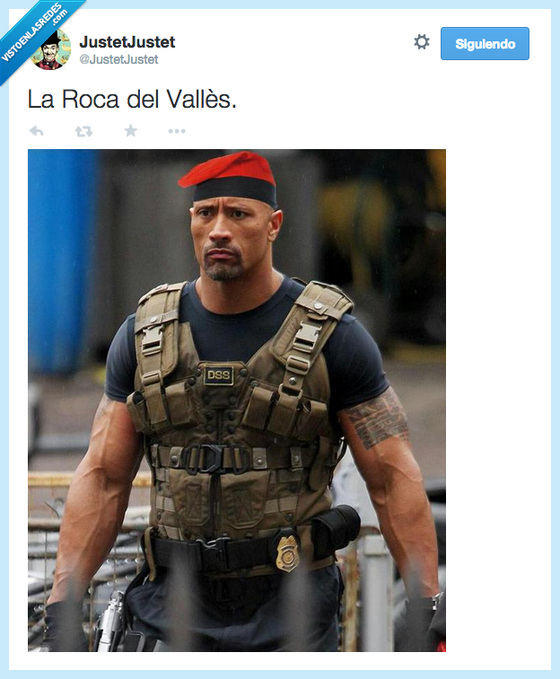 Dwayne Johnson,La Roca,The Rock,Valles,Catalan,Cataluña,barretina,gorro
