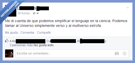 Simplificar,lenguaje,universo,multiverso,estrofa,poes&iacute;a