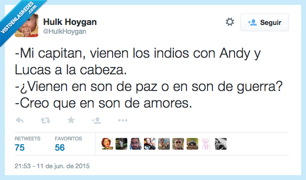 capitán,venir,vienen,indios,Andy y Lucas,son de paz,son de guerra,son de amores,canción,chistaco