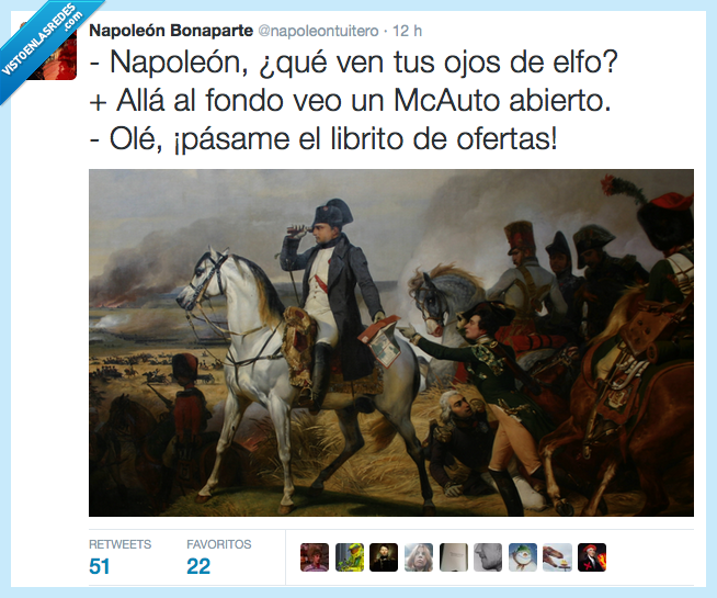 Napoleon,elfo,legolas,mcauto,mcdonalds,ojos,lejos,catalejo,librito,ofertas