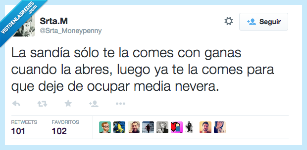 sandia,comer,comes,ganas,abrir,molestar,media,nevera,ocupar