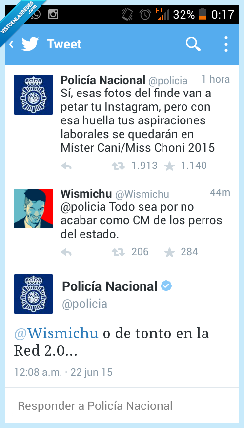 policia,CM,community manager,tonto,red,Wismichu,finde,instagram,petar