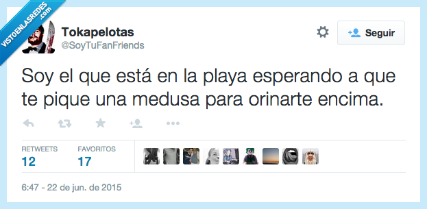 soy,playa,esperando,medusa,pique,picar,pis,pipi,encima