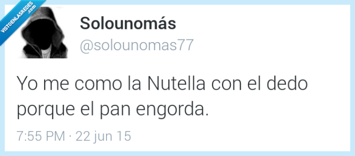nutella,comer,dedo,pan,engorda,engordar