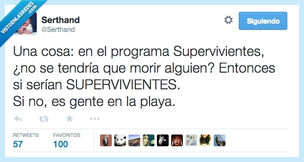 programa,superviviente,morir,alguien,supervivientes,gente,playa,telecinco