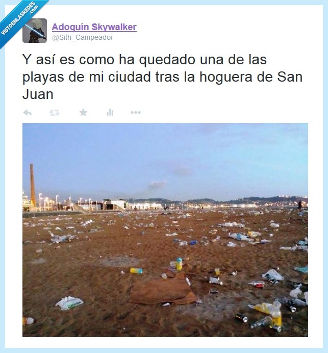 playa,san juan,hoguera,basura,suciedad,restos