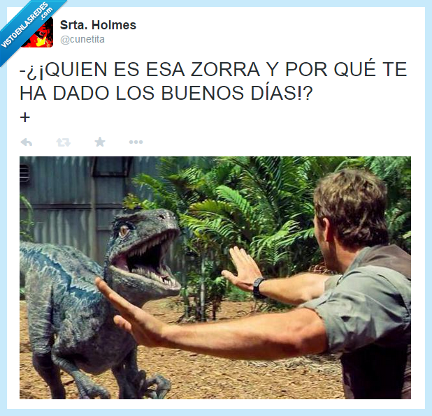 foto,humor,amor,celos,risas,twitter,Jurassic World,dinosaurio,velociraptor,Chris Pratt,calmar,buenos dias