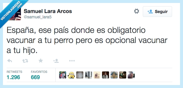 España,país,obligación,vacunar,vacuna,hijo,perro,opcional,obligatorio,obligar