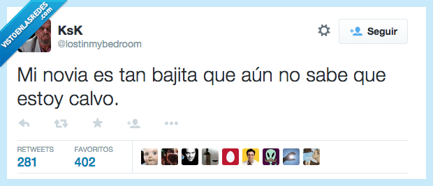 novia,bajita,calvo,ver,cabeza,debajo,alto