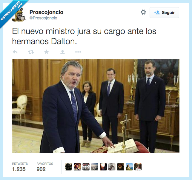 ministro,jurar,cargo,delante,hermanos,Dalton,Rey,Felipe,Felipe VI,Soraya Saenz de Santamaría,Mariano,Rajoy,política