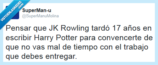 jk rowling,harry potter,saga,trabajo,entregar,tiempo