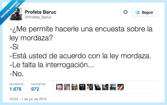 permite,hacer,hacerle,encuesta,Ley Mordaza,sí,estar,está,usted,de acuerdo,interrogación,no